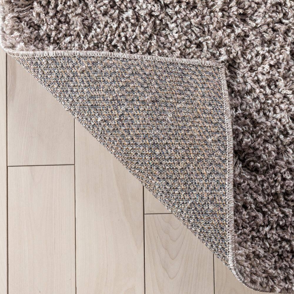 Well Woven Emerson Modern Solid Beige/Grey Textured Shag Rug
