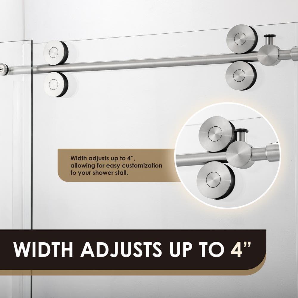 56" - 60" W x 78" H Single Sliding Frameless Shower Door