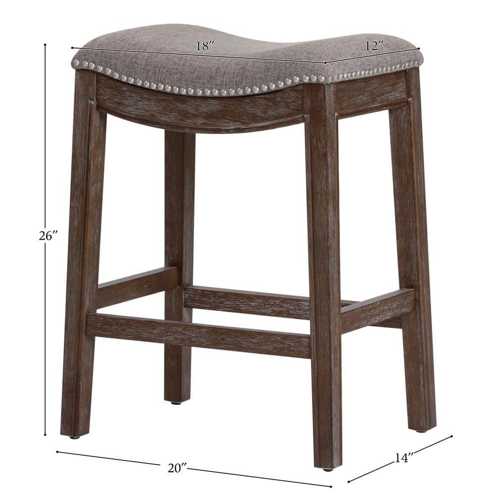 New Ridge Home Goods 26" Saddle Wood Counter Height Stool Distressed Espresso