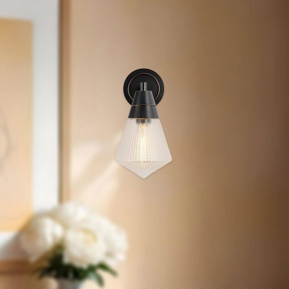 Urban Bronze Prismatic Glass Wall Sconce Light