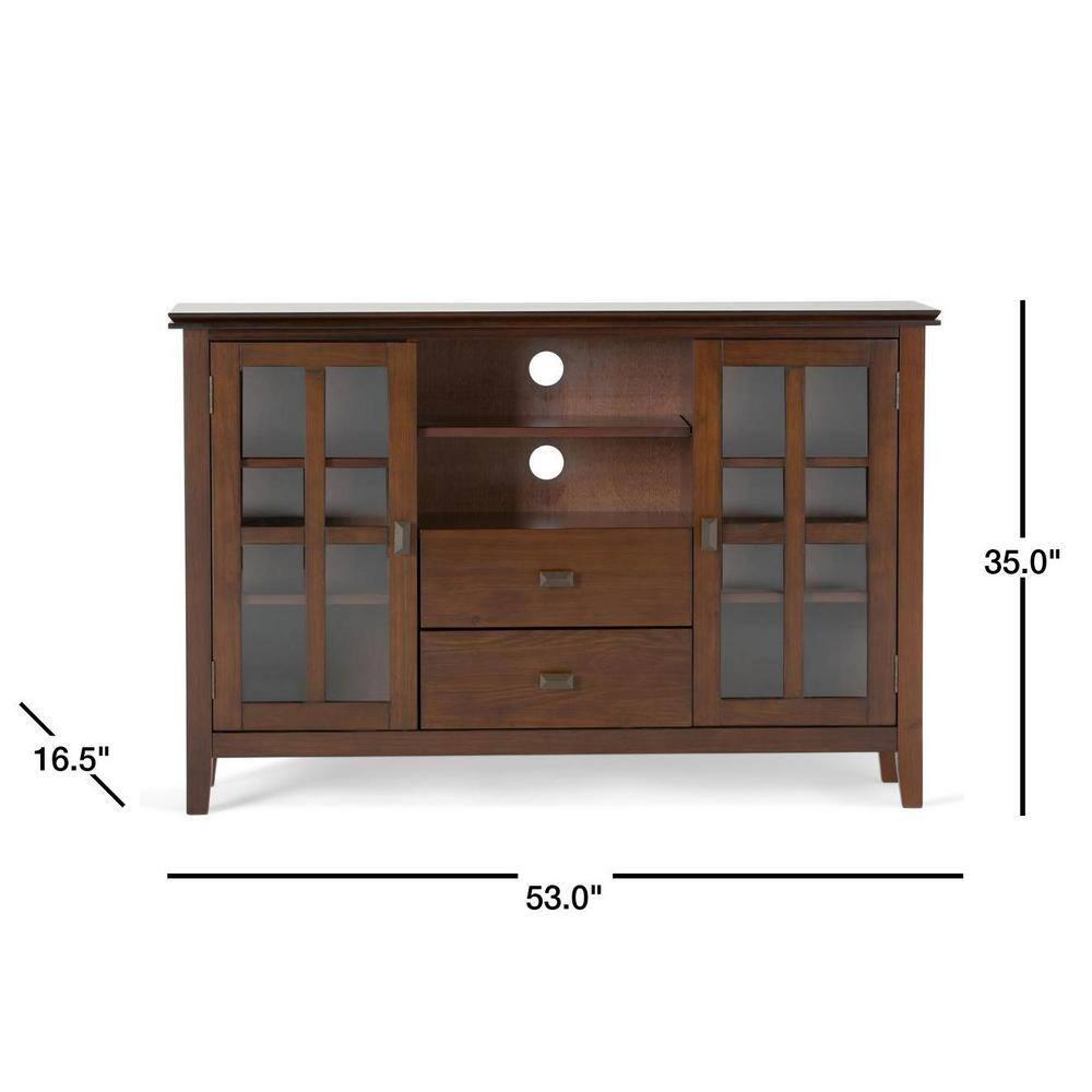 Simpli Home Artisan 53"W Solid Wood Contemporary Tall TV Stand for TVs up to 60" with Adjustable Shelves & Reviews | Wayfair