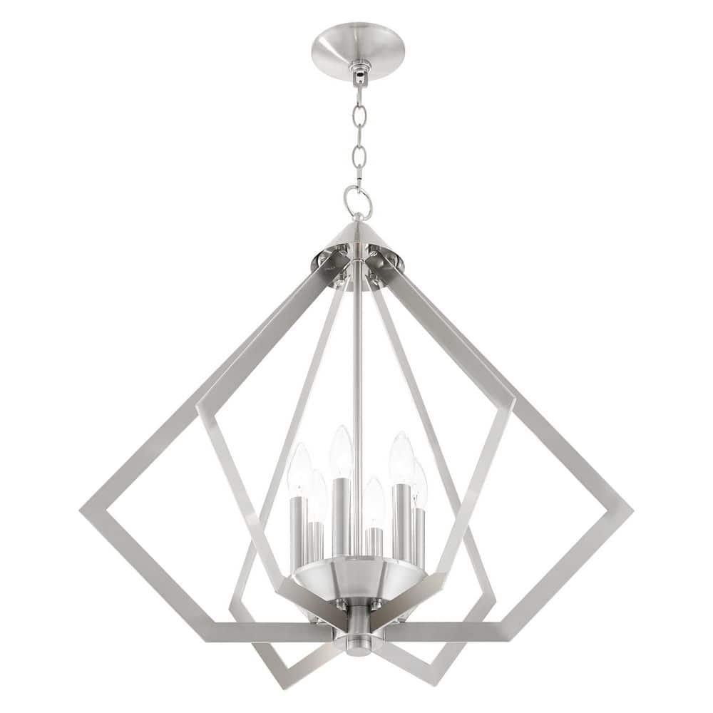 Livex Lighting Prism 6 - Light Chandelier in  Brushed Nickel