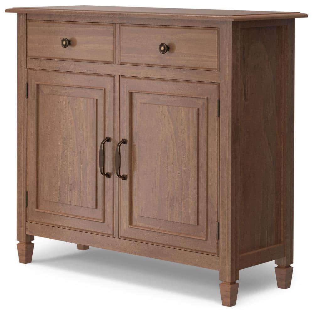 Simpli Home Connaught Solid Wood 2 - Door Accent Cabinet Entryway Storage Cabinet