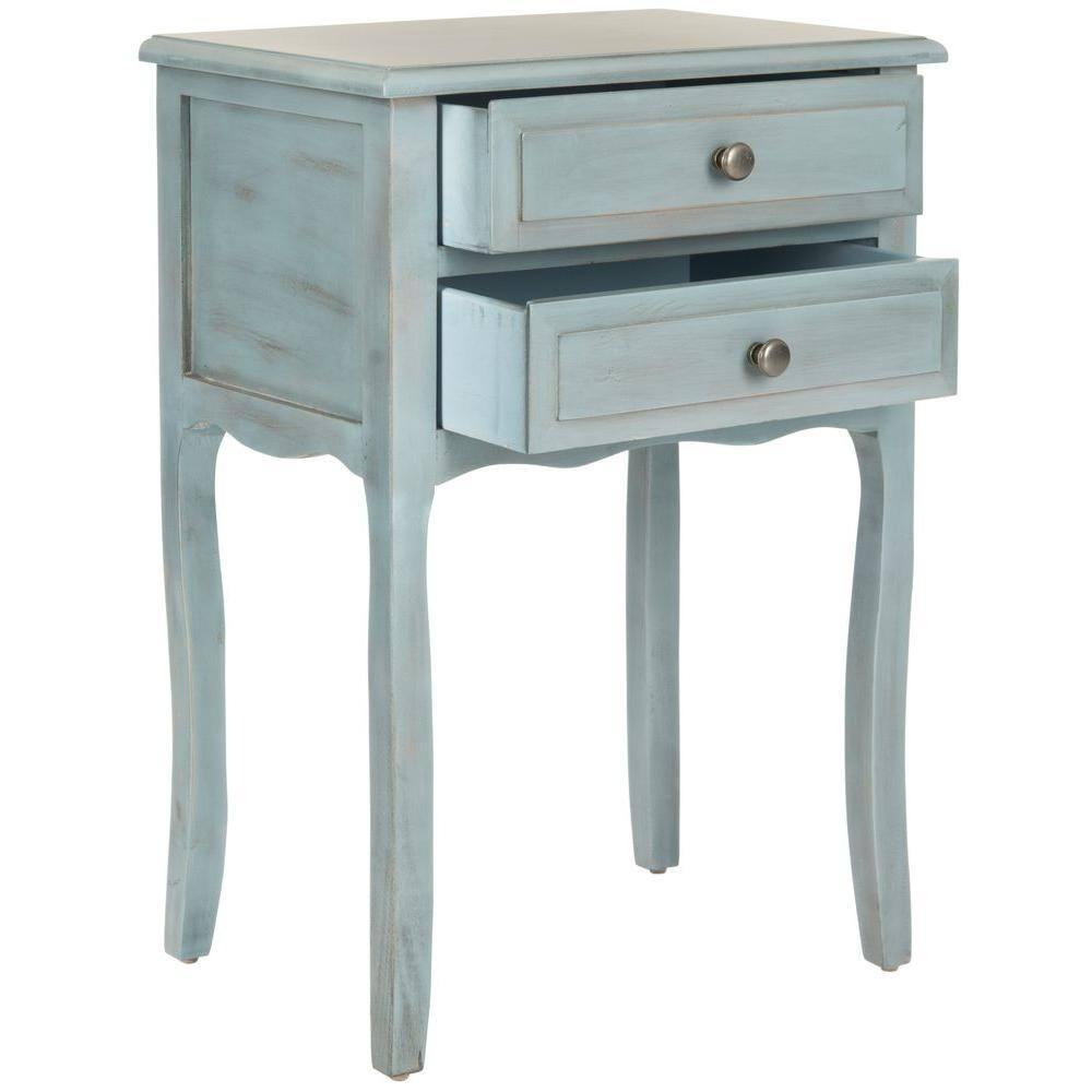 Lori Night Table Barn - AMH6576G - Blue - Safavieh Couture