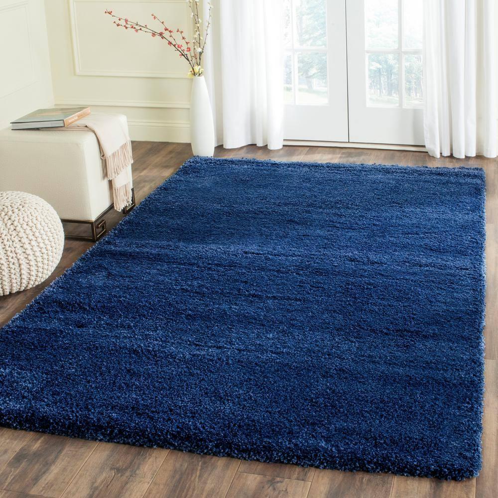 Milan Shag SG180 Power Loomed Indoor Area Rug - Navy - 5'1"x8' - Safavieh