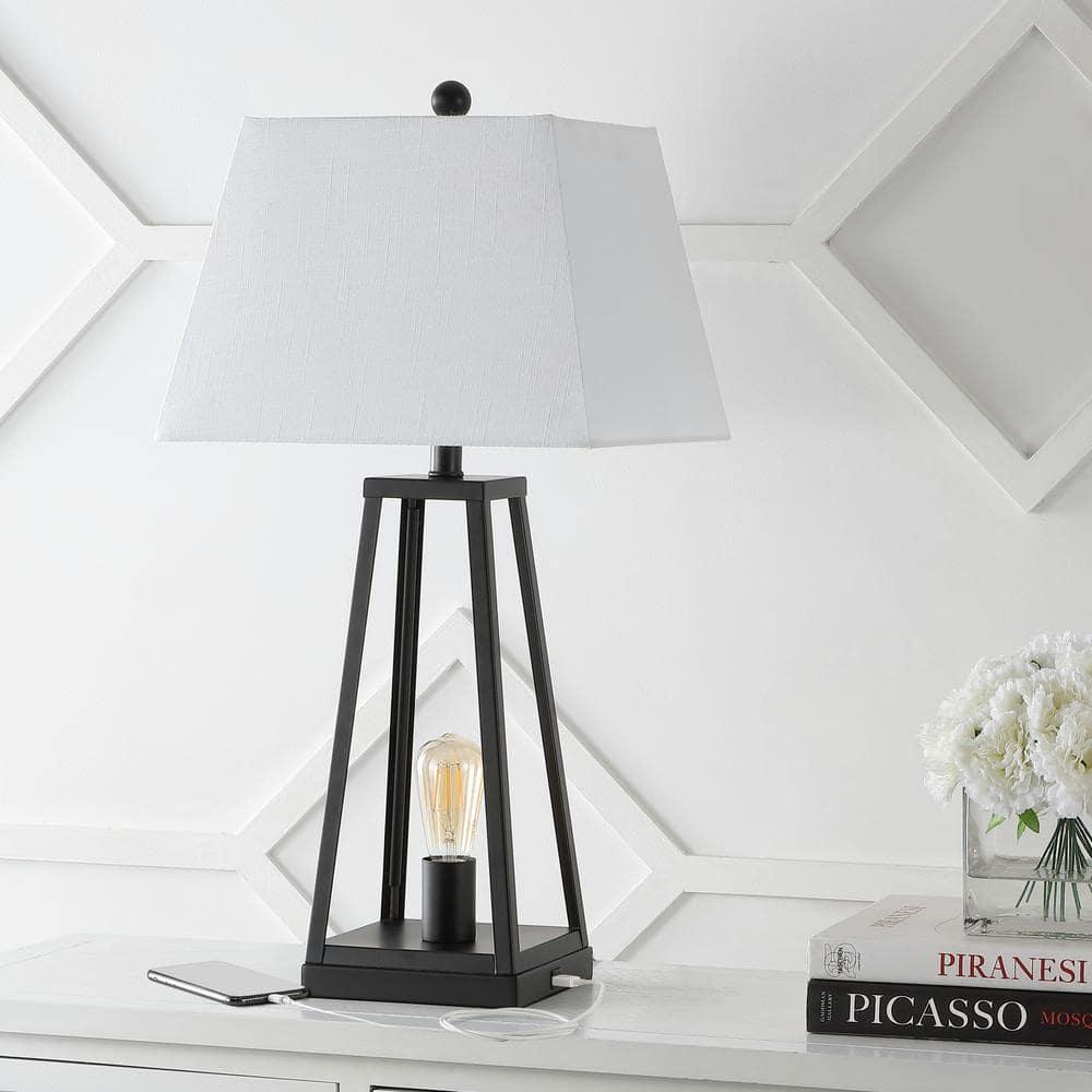 JONATHAN Y Noah 28.5" Classic Industrial Iron Nightlight LED Table Lamp with USB by JONATHAN  Y