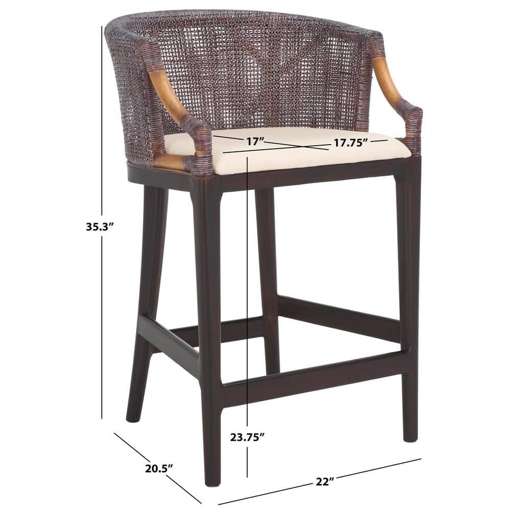 Brando Counter Stool - BST4000 - Brown/White - Safavieh