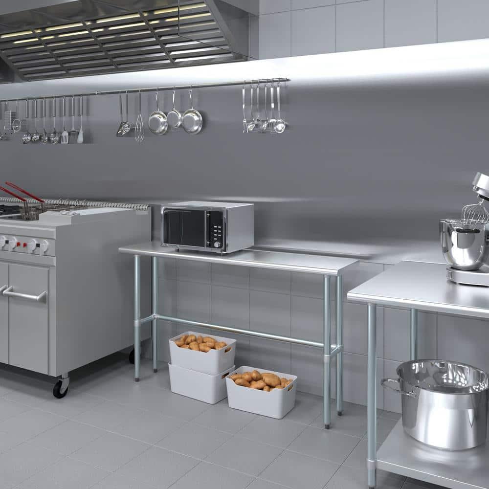 Amgood Stainless Steel Open Base Work Table