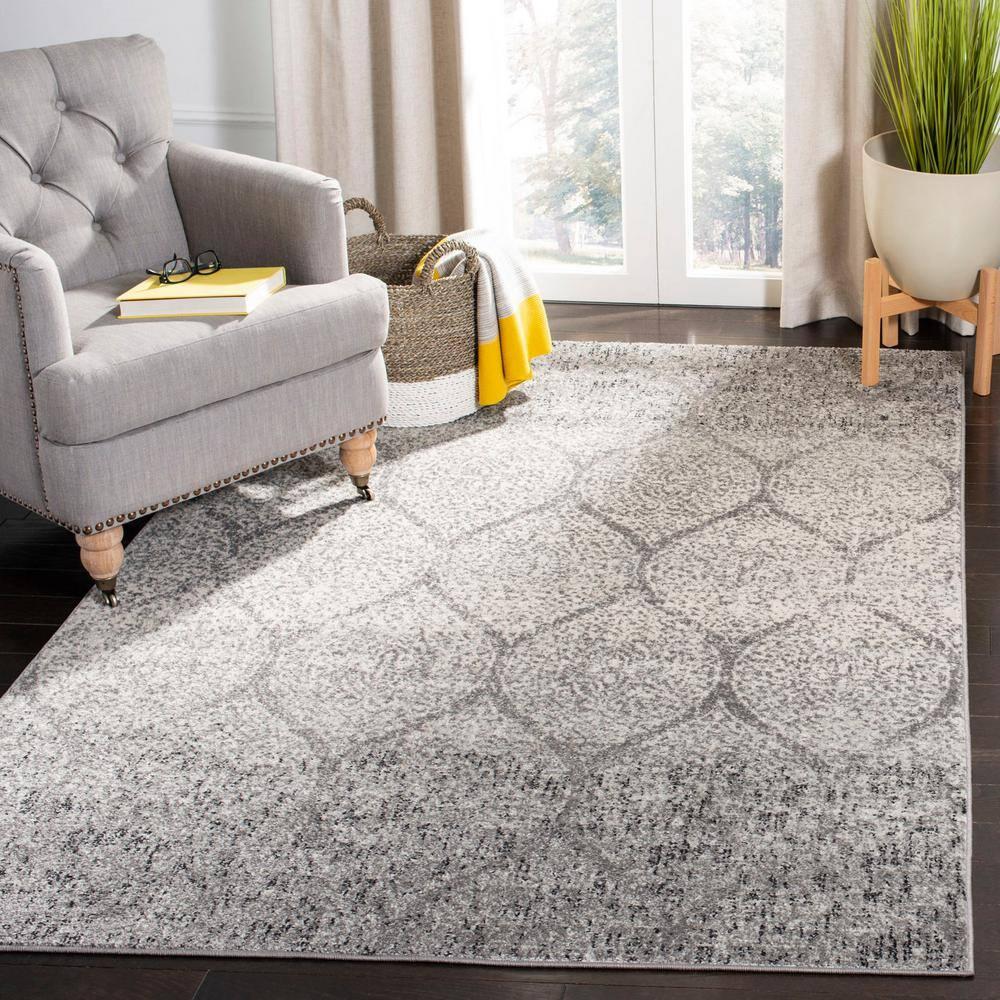 Madison MAD604 Power Loomed Indoor Area Rug - Grey/Ivory - 9'x9' - Safavieh