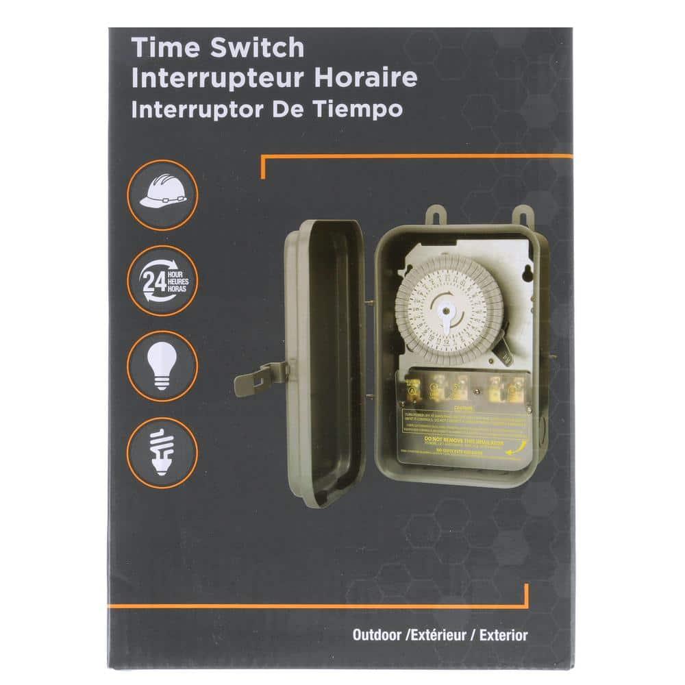 Woods - Outdoor - Mechanical Timer Switch - 277 V - Gray
