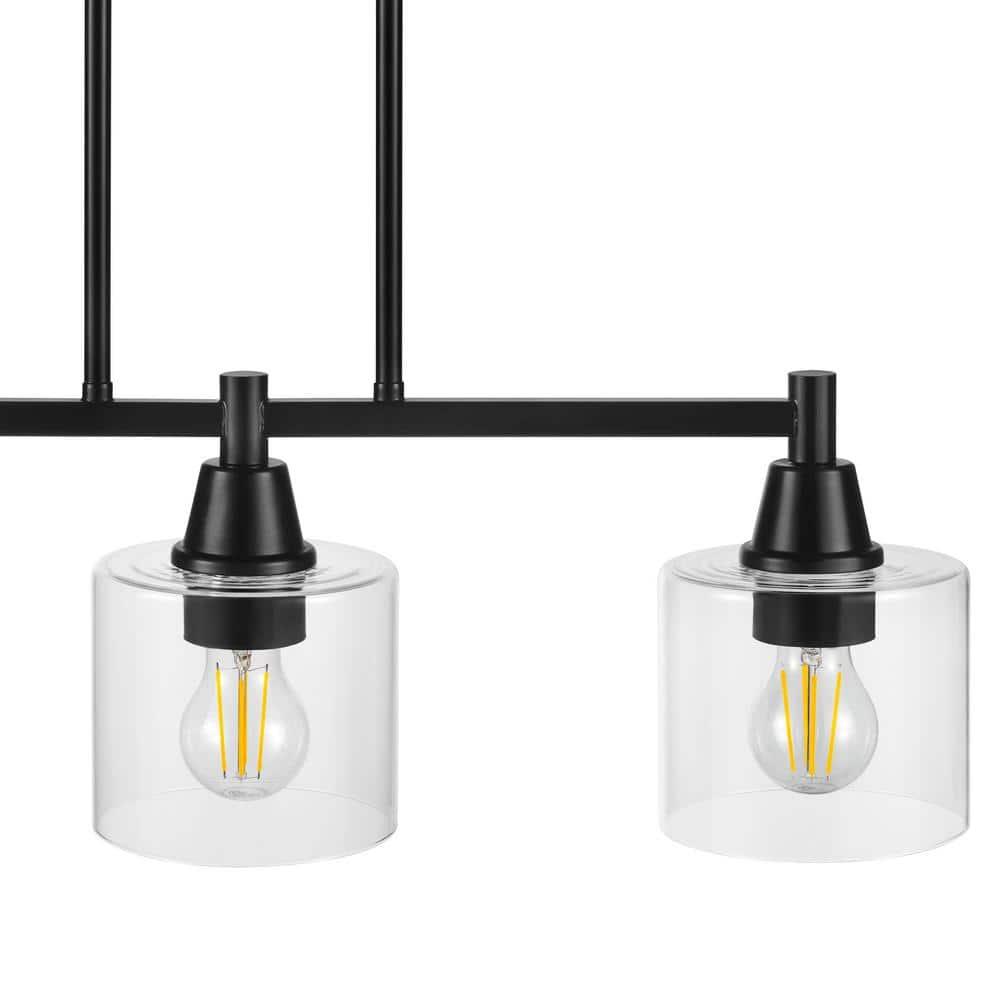 Hampton Bay Oron Black Linear Island Pendant Hanging Light, Kitchen Lighting