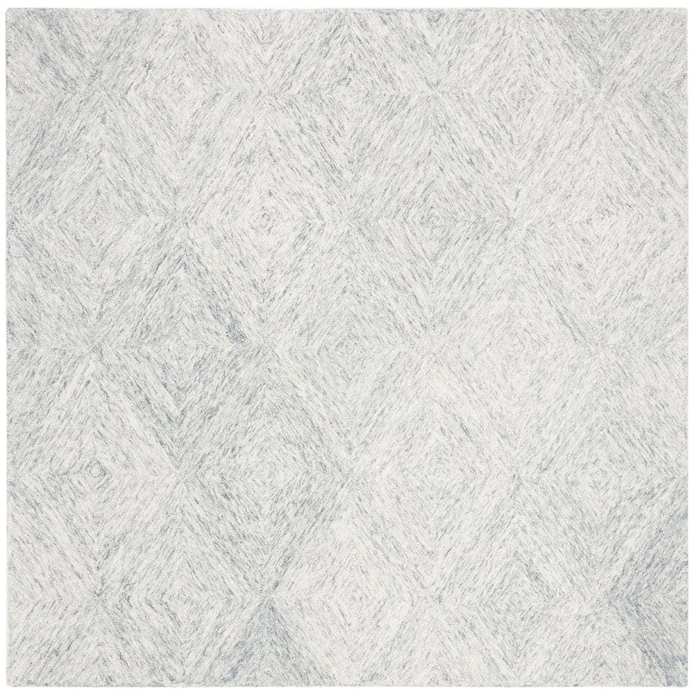 Abstract ABT767 Hand Tufted Area Rug - Silver - 6' X 6' Square - Safavieh.