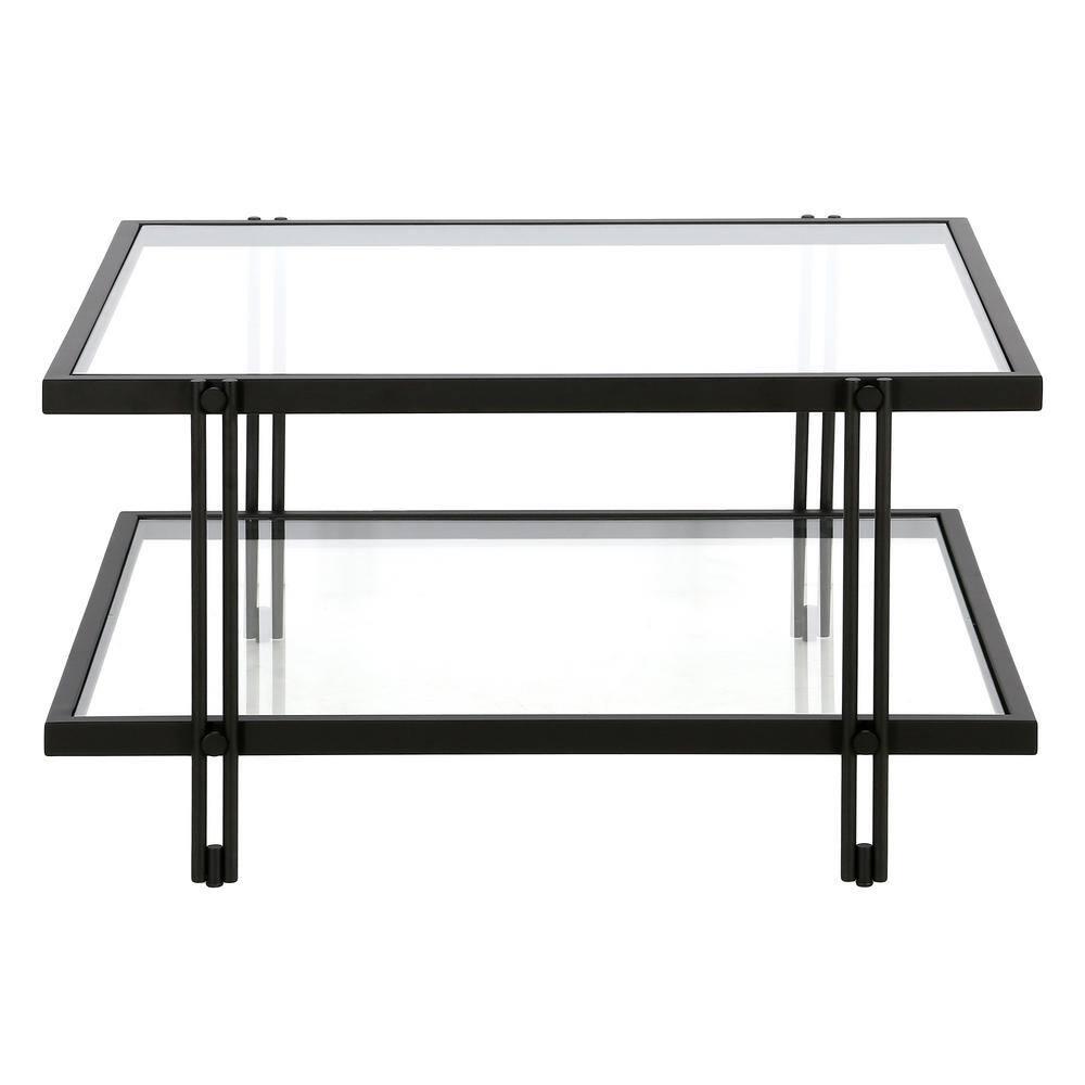 Evelyn&Zoe Inez 32" Wide Square Coffee Table in Blackened Bronze