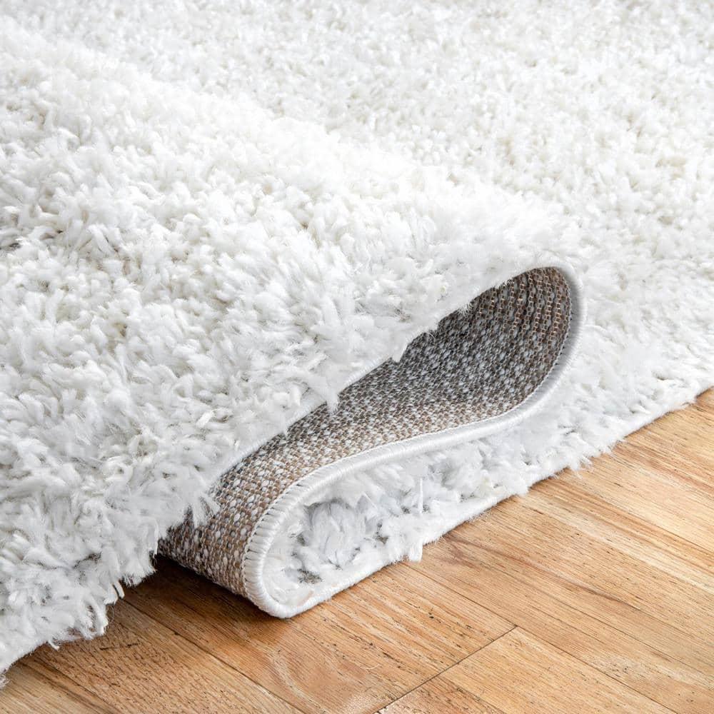Nuloom Kara Solid 4x6 Shag Indoor Area Rug for Living Room Bedroom Dining Room Nursery, Ivory