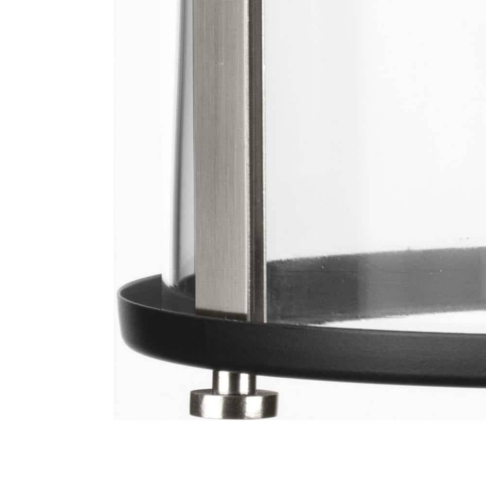 Progress Lighting Squire 3-Light Hanging Lantern, Steel, Black Finish, Clear Glass Shade