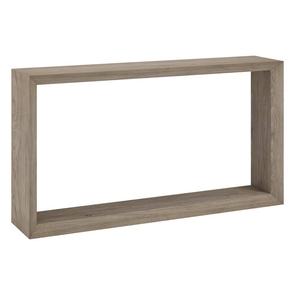 Evelyn&Zoe Osmond 55" Wide Rectangular Console Table, Antiqued Gray Oak
