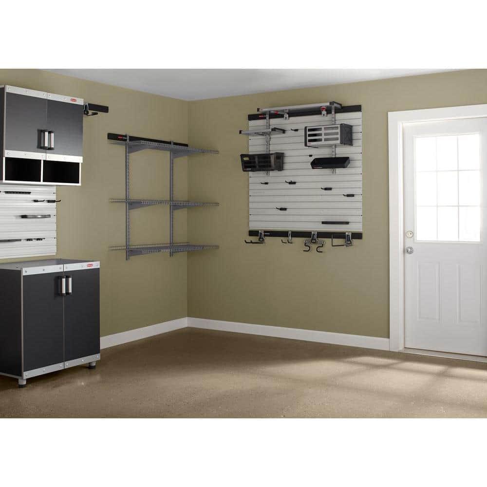 Rubbermaid Garage FastTrack Wall Bench Blox Bin (2-Pack), Gray