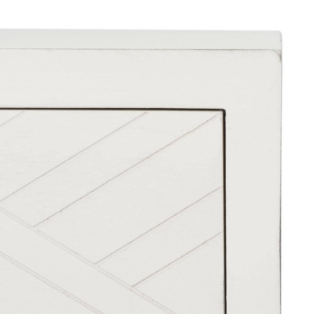 Ajana 1 Drawer Accent Table - Distressed White - Safavieh.