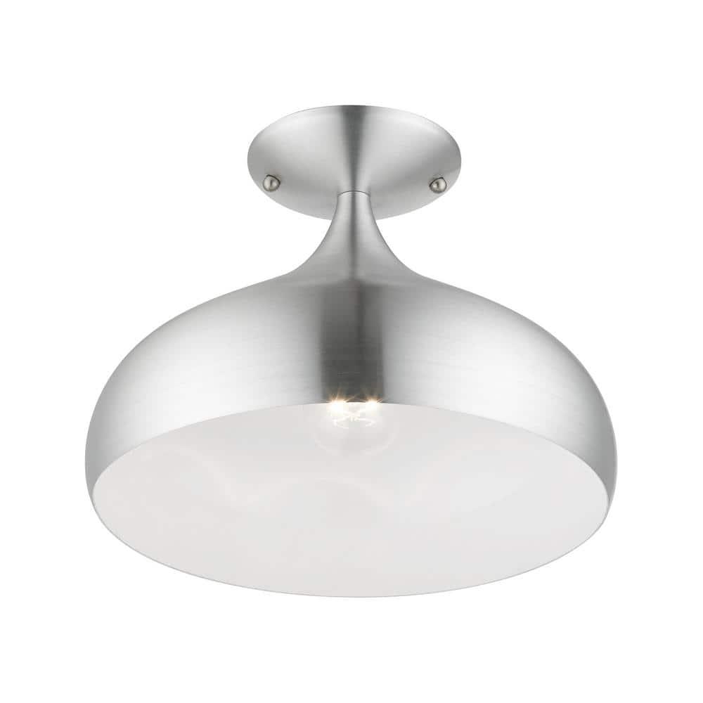 Livex Lighting Amador 1 - Light Semi-Flush Mount in  Brushed Aluminum