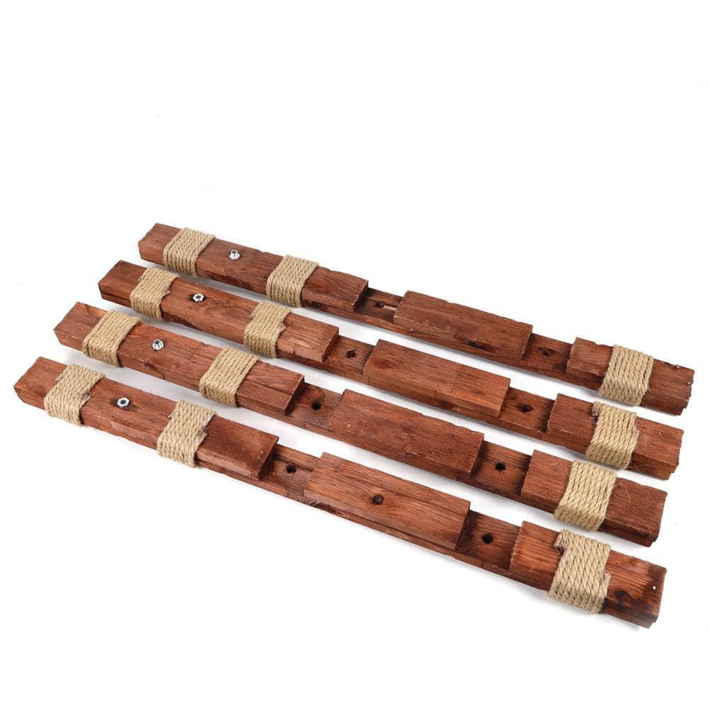 Rongfun 8-Light Rustic Country Chandelier Wood Pendant Lamp Industrial Ceiling Fixture