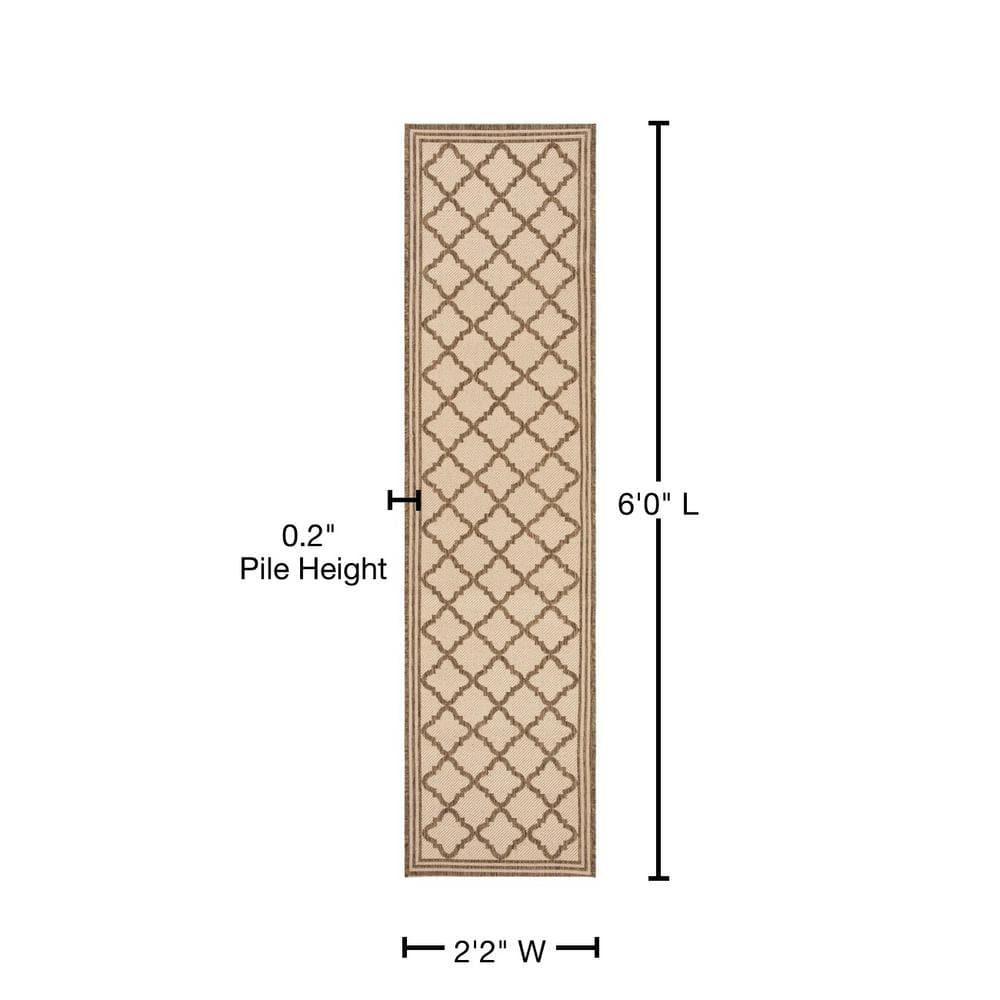 Beach House BHS121 POWER LOOMED Indoor/Outdoor Runner Rug - Cream/Beige - 2'2"x6' - Safavieh