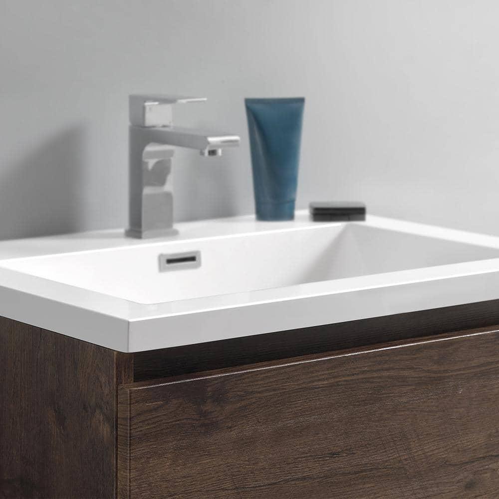 Lazzaro 24" Freestanding Modern Bathroom Vanity with Integrated Single Sink - Faucet Not Included
