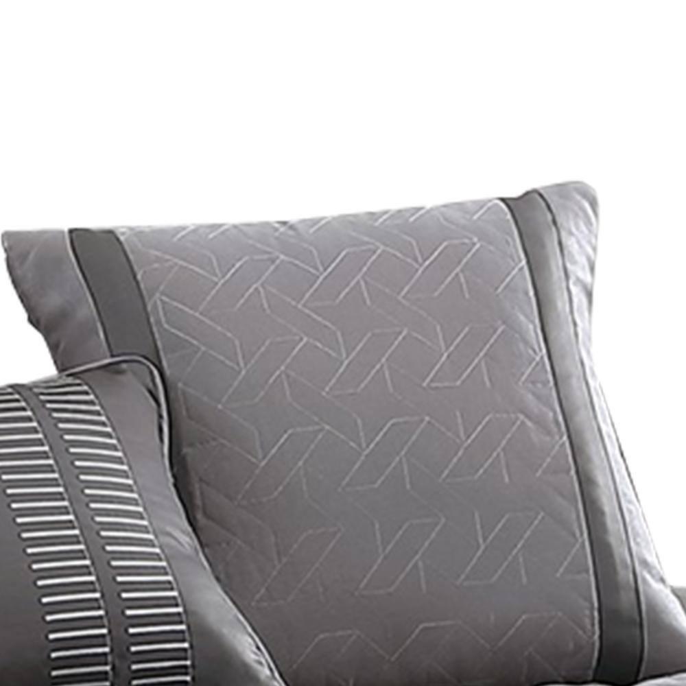 Benjara Gray Microfiber 10 Piece Comforter Set