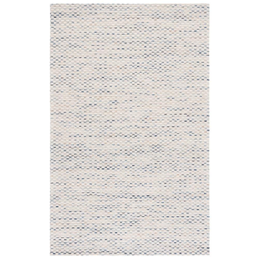 Marbella MRB158 Hand Woven Indoor Area Rug - White/Navy - 9'x12' - Safavieh