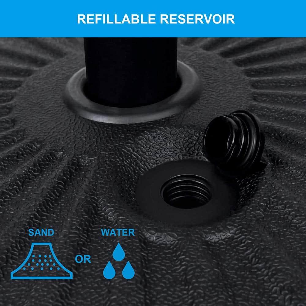 Simple Deluxe 20 in. Heavy Duty Round Patio Umbrella Base in Black with Steel Holder for Outdoor, Lawn, Garden