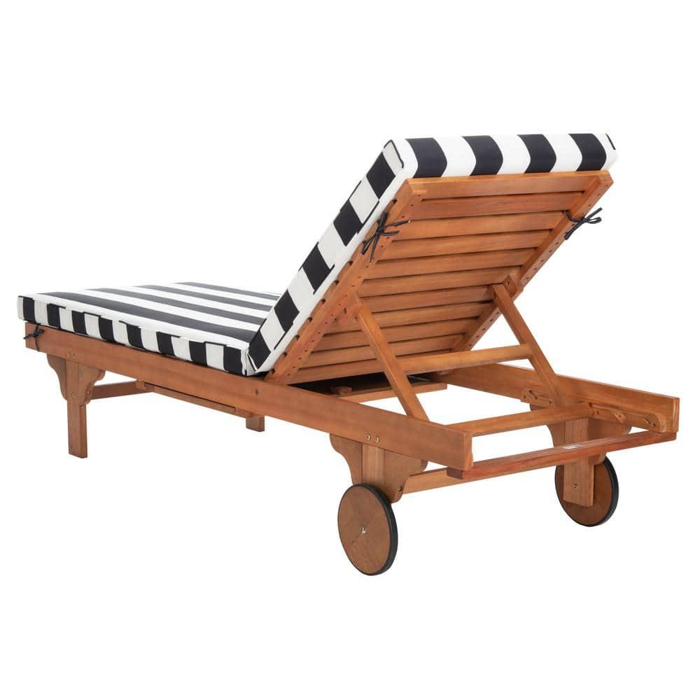 Newport Lounge Chair - Outdoor - PAT7022 - Natural/Black Stripe -Safavieh