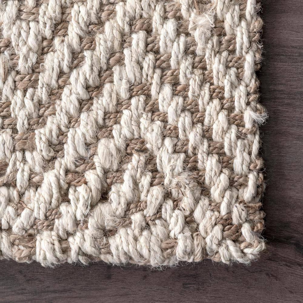 Vania Chevron Jute Off White 6 ft. x 9 ft. Area Rug