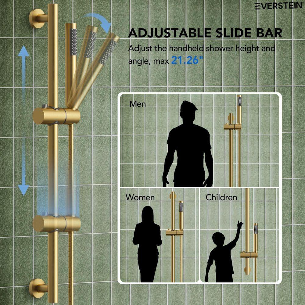 RainfallCascade 10" Pressure Balanced Slide BarShower System with Rough-In Valve