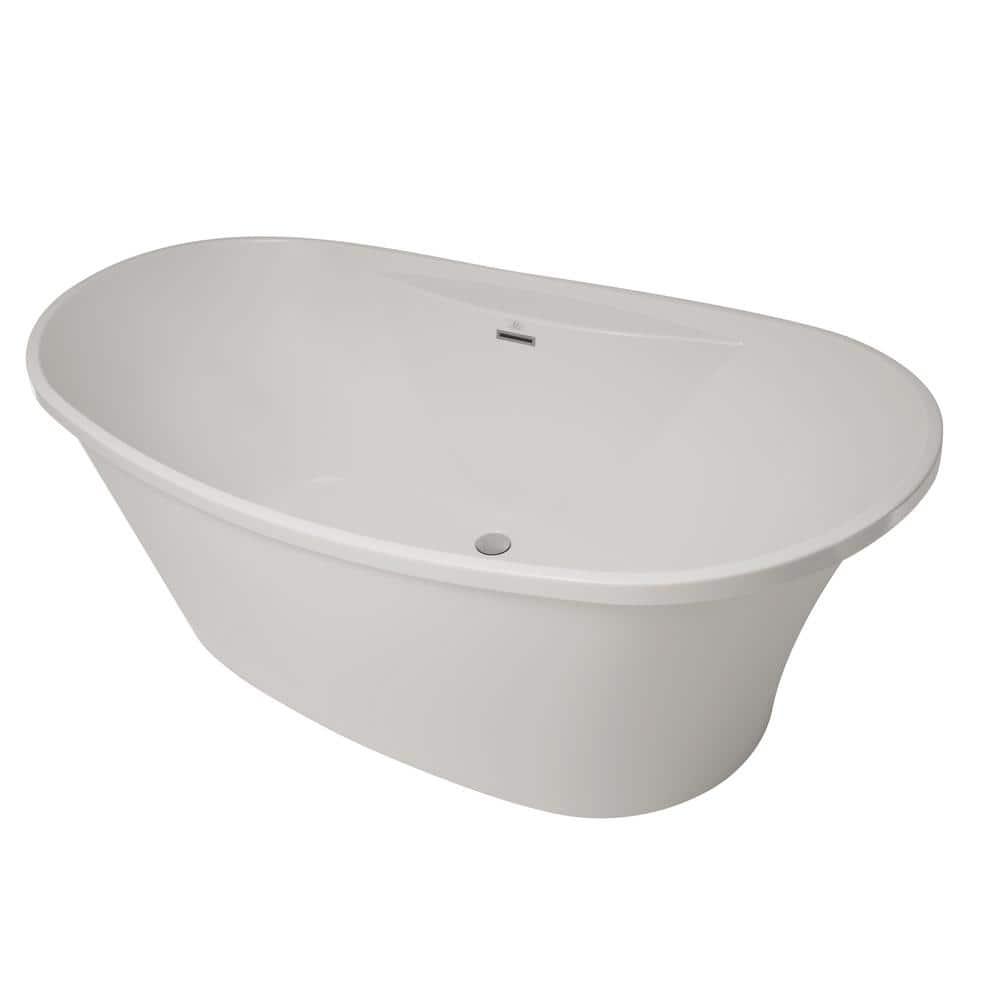 Breanne Studio 60" x 36" Freestanding Soaking Acrylic Bathtub