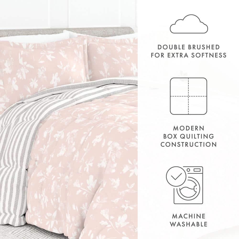 Becky Cameron Down Alternative Pressed Flowers Reversible Comforter Set