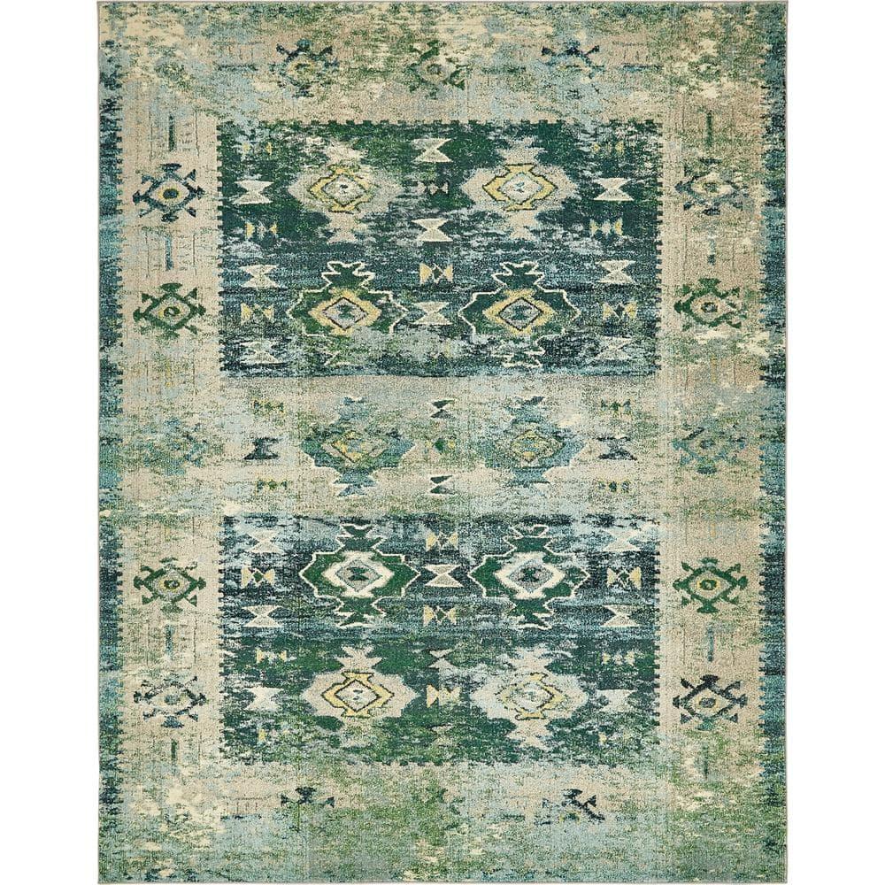 Unique Loom Monterey Collection Area Rug - Empire (8' x 10' Rectangle Green/Beige)