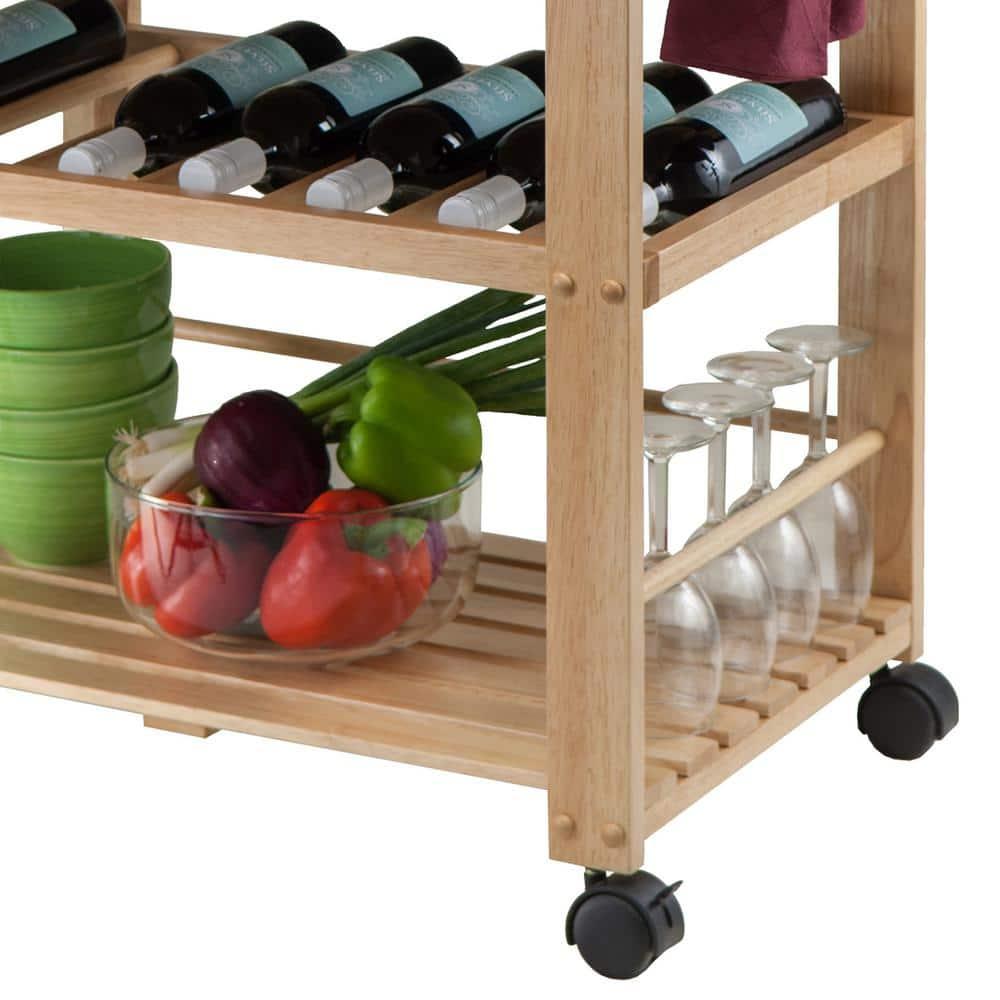 Millwood Pines Schulenburg Wood Kitchen Cart