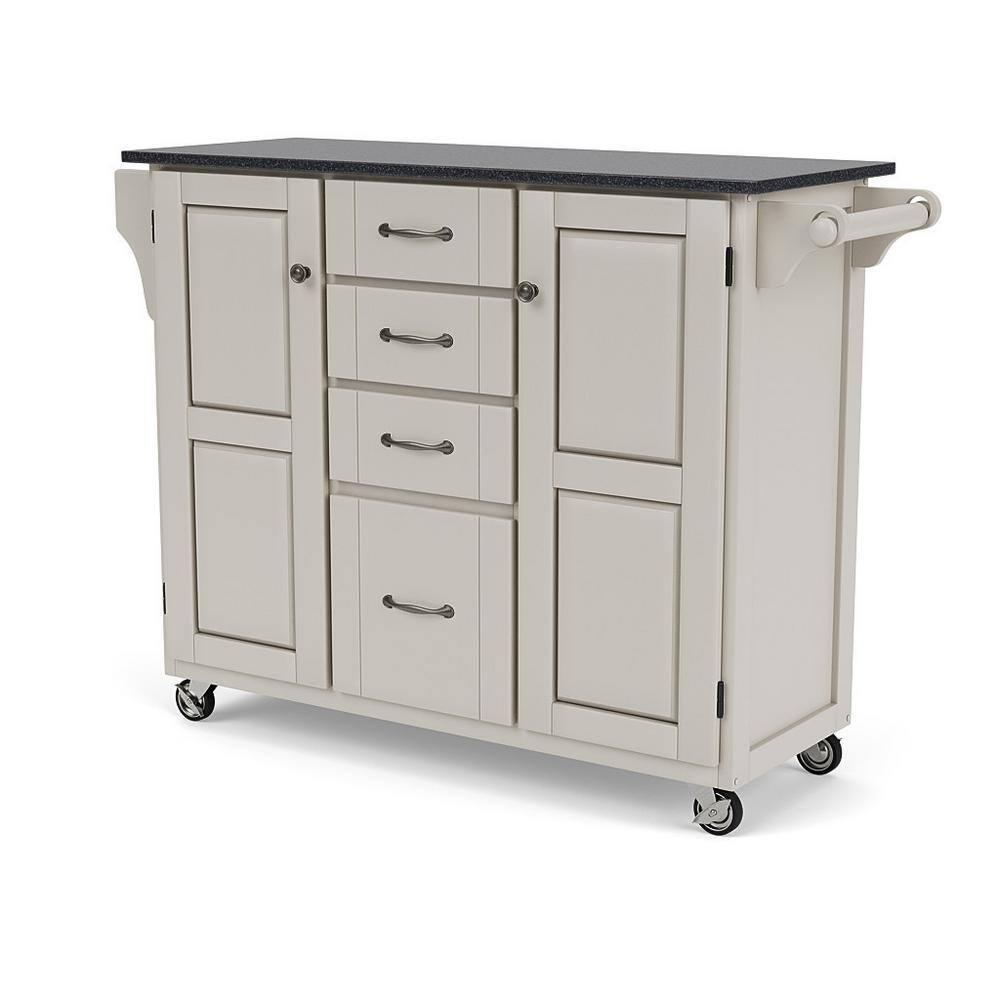 Homestyles Create-a-Cart Wood Rolling Kitchen Cart in Off White