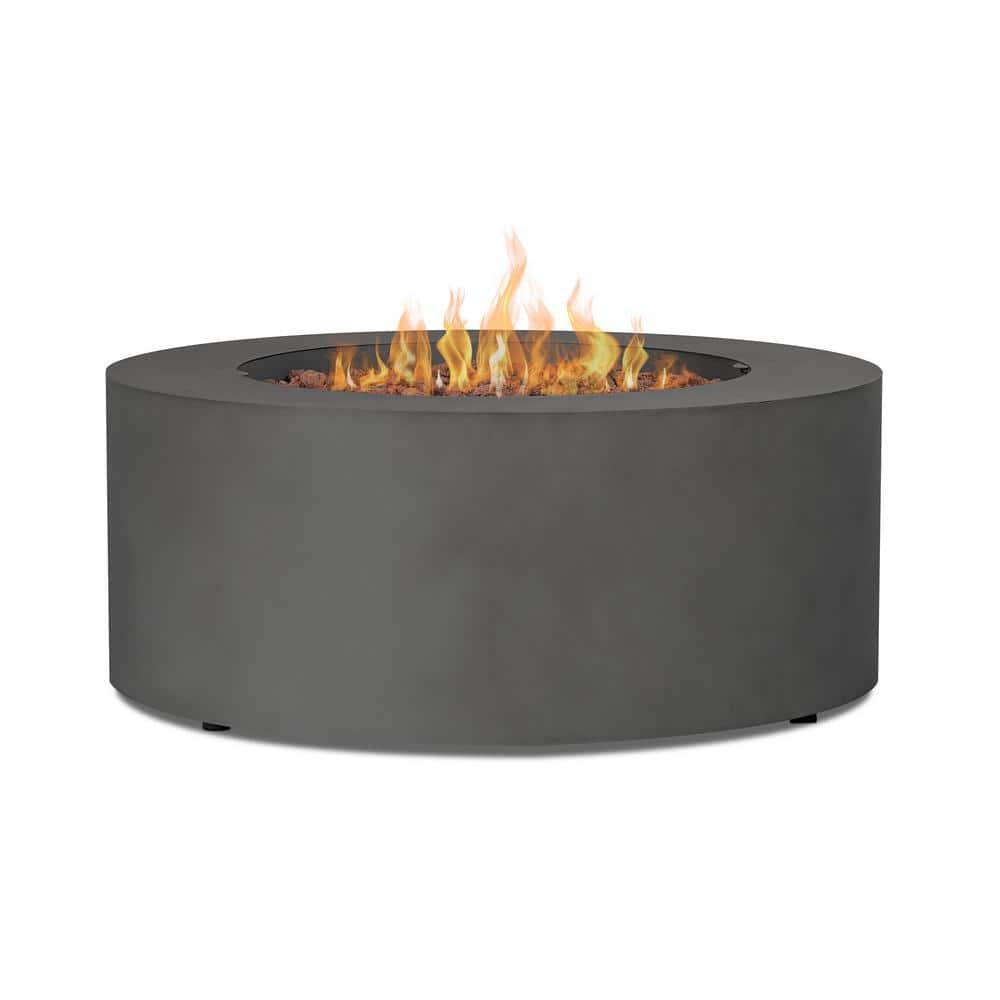 Aegean 36" Round Steel Propane or Natural Gas Fire Pit Table by Real Flame