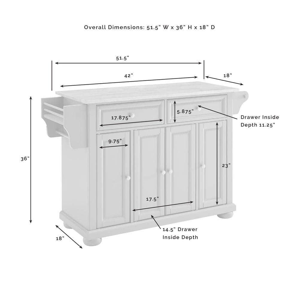 Alexandria Wood Top Full Size Kitchen Island/Cart Mahogany - Crosley: 8 Shelves, 2 Drawers, Adjustable Storage