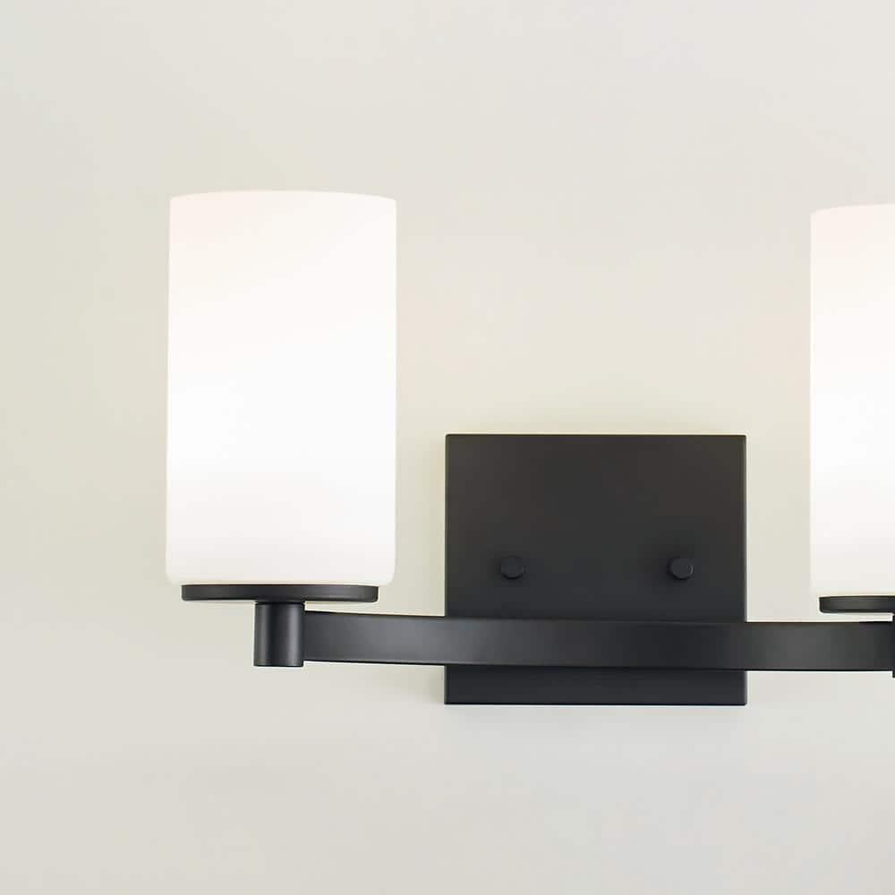 Generation Lighting Hettinger 13.5-in 2 -Light Matte Black Transitional Vanity light