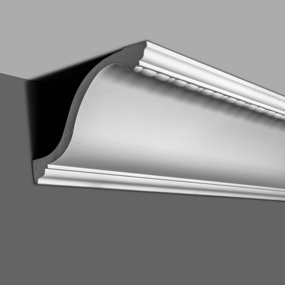 Architectural Products by Outwater L.L.C. 8-7/8 in x 7 in x 6 in Long Bead and Reel Polyurethane Crown Moulding Sample