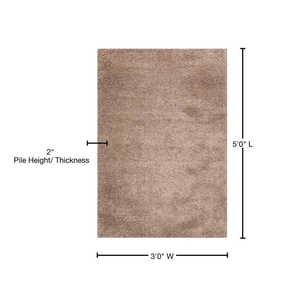 California Shag SG151 Power Loomed Indoor Accent Rug - Taupe - 3'x5' - Safavieh