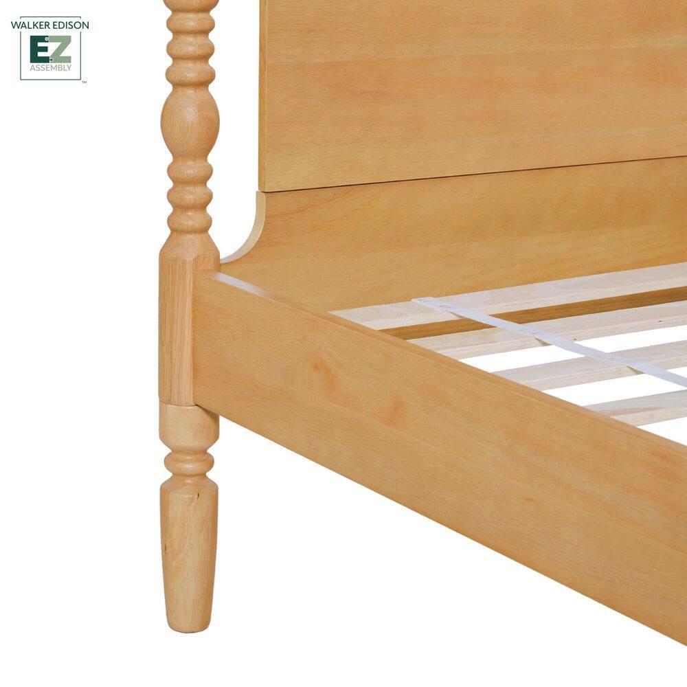 Walker Edison Vivienne Traditional Easy Assembly Solid Wood Turned Spindle Bed