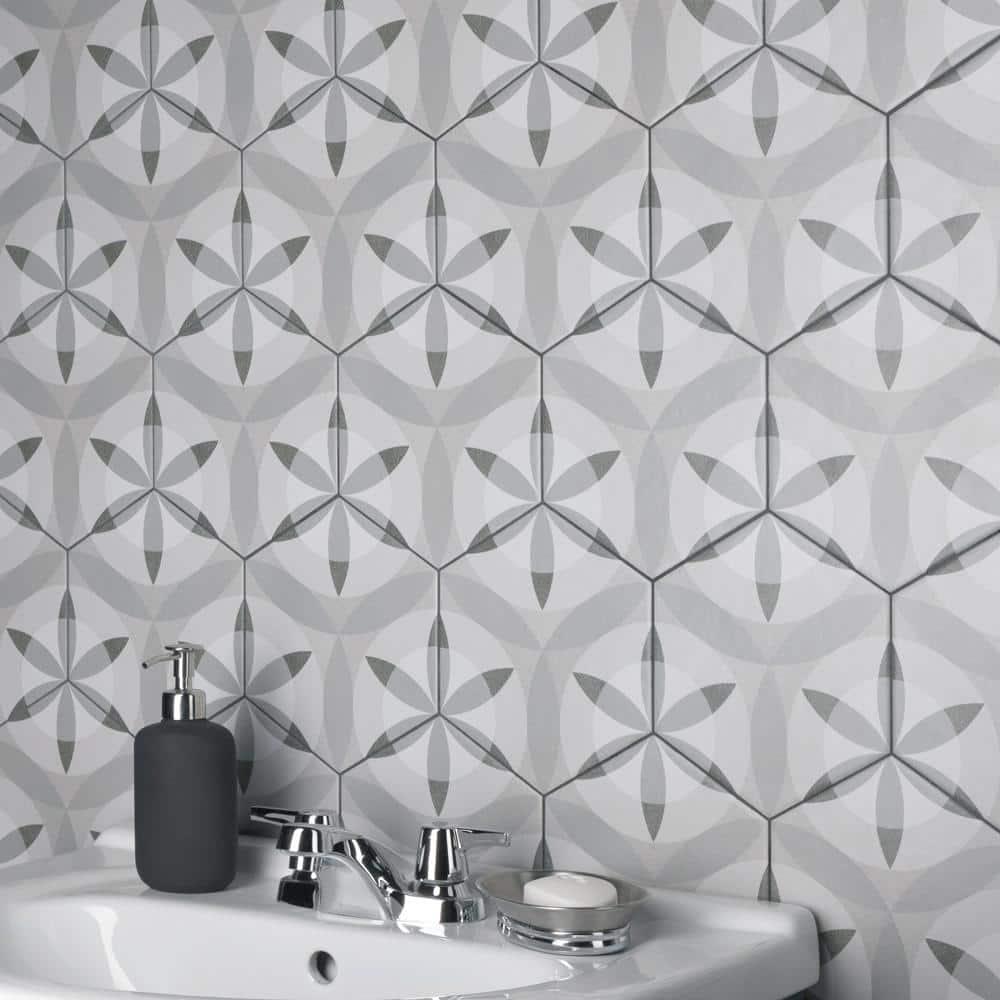 Hexatile 7"x 8" Porcelain Moroccan Wall & Floor Tile
