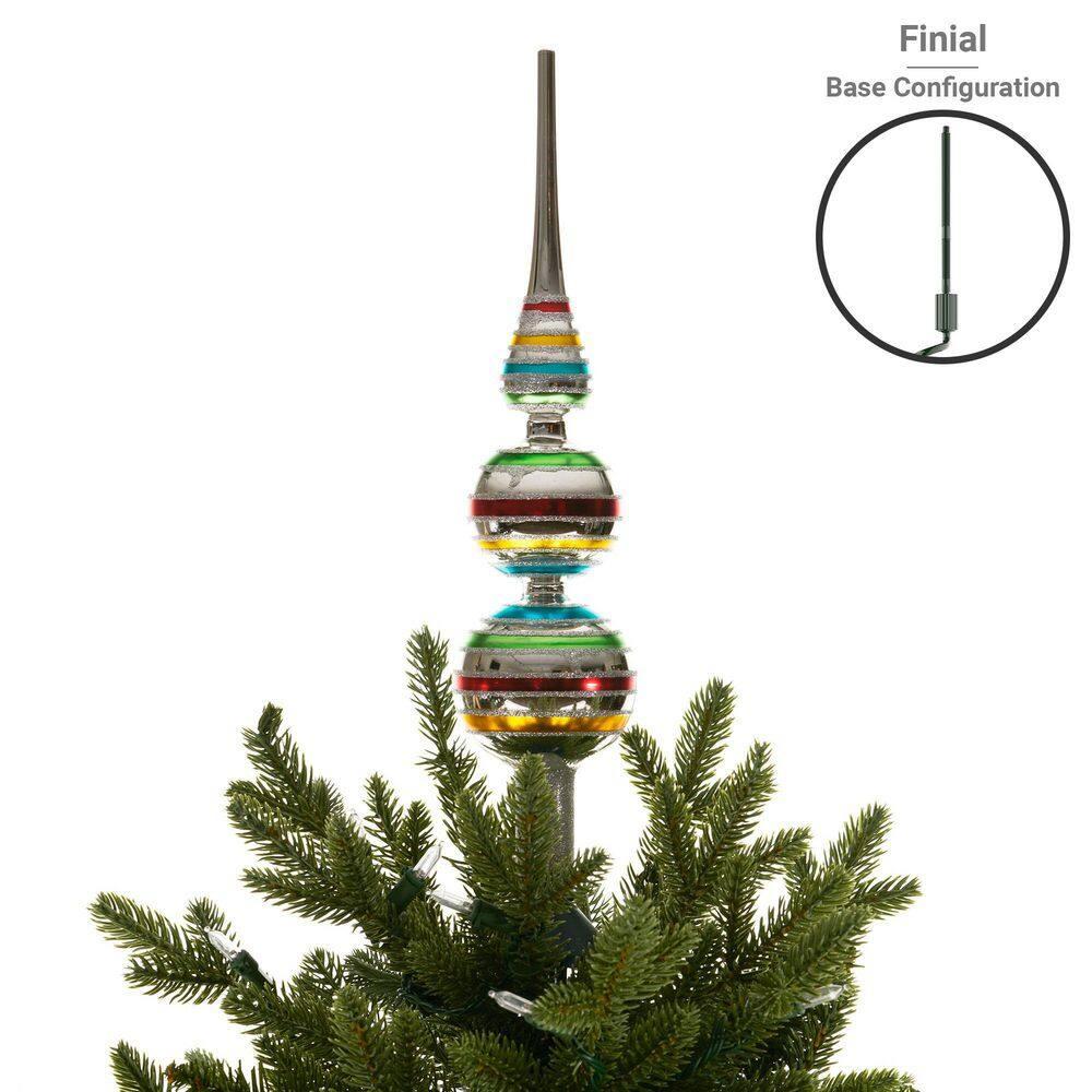 [Christmas Tree Topper Holder] - Twist-on Holiday Universal Tree Topper Stabilizer Fits All Base Types- Metal Green Support Rod with Adjustable attachments to stabilize Seasonal Treetop Ornaments
