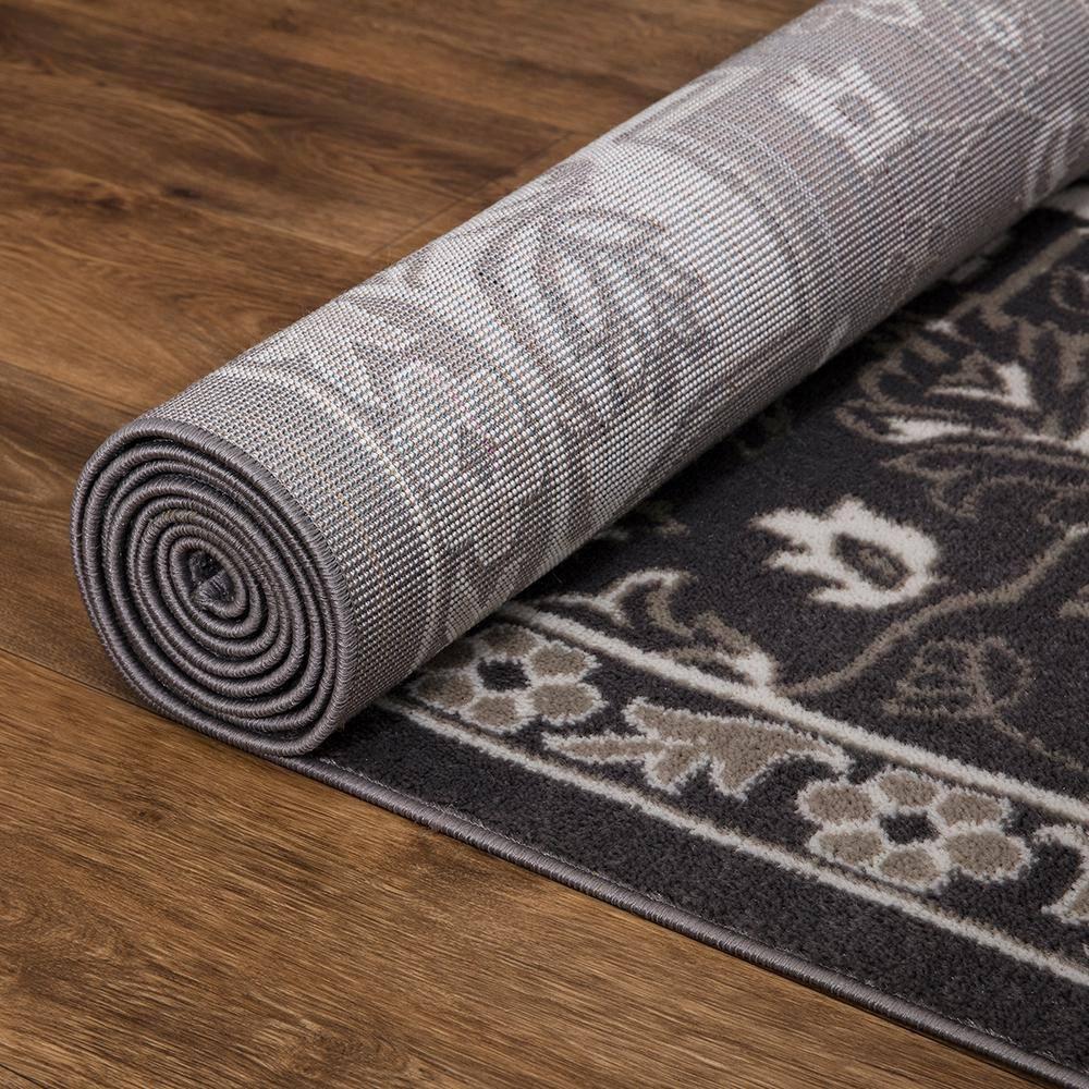 Concord Global Trading Concord Global Jefferson Collection Vintage Area Rug Grey/Ivory 6'7"x9'3" 7' x 9' Bedroom