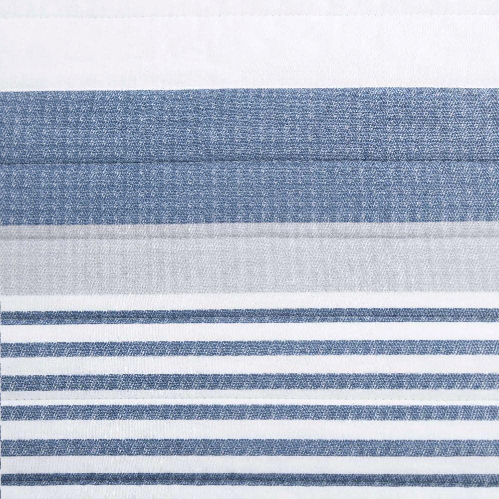 Nautica Fairwater Cotton Reversible Blue Quilt Set