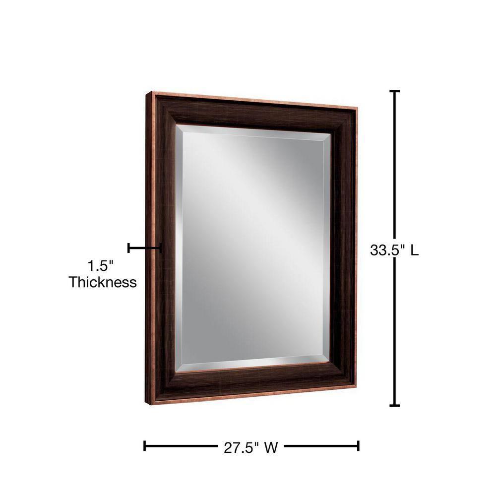 Head West Oil rubbed Bronze Framed Beveled Accent Wall Vanity Mirror - 28 x 34