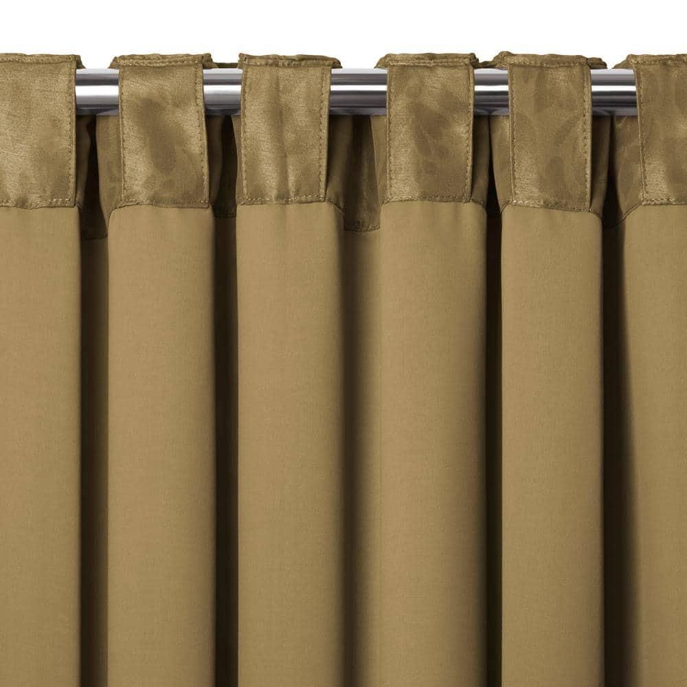 Antonia Blackout Window Curtain Panel - 52" x 84" - Antique Gold - Elrene Home Fashions