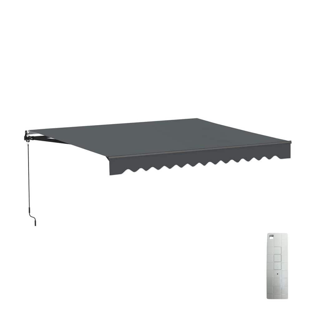 ALEKO Motorized Retractable Outdoor Awning with White Frame